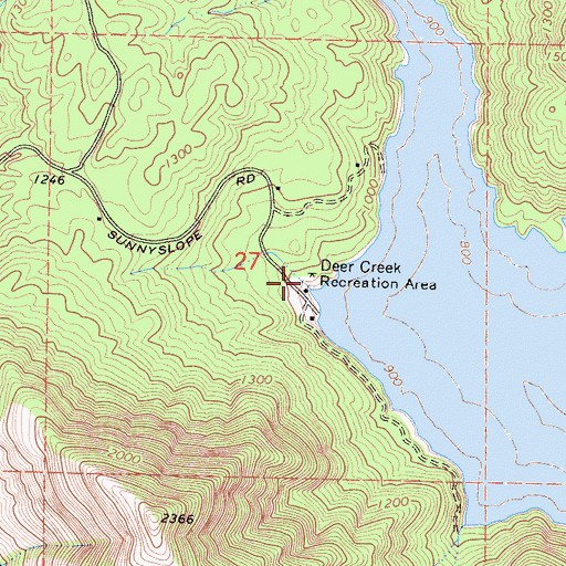 Topographic Map of Deer Creek Recreation Area, CA