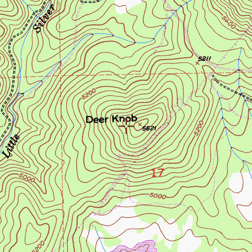 Topographic Map of Deer Knob, CA