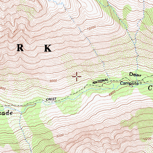 Topographic Map of Deer Meadow, CA