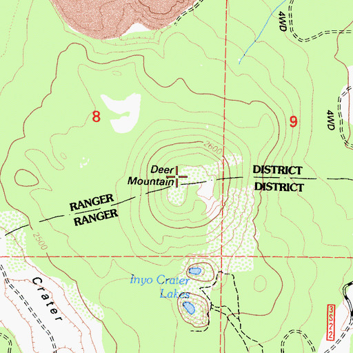 Topographic Map of Deer Mountain, CA