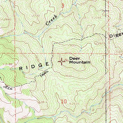 Topographic Map of Deer Mountain, CA