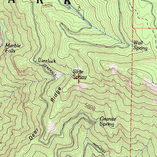 Topographic Map of Deer Ridge, CA