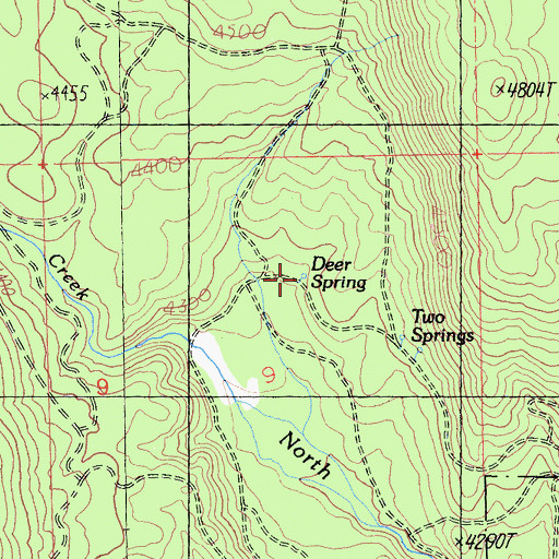 Topographic Map of Deer Spring, CA