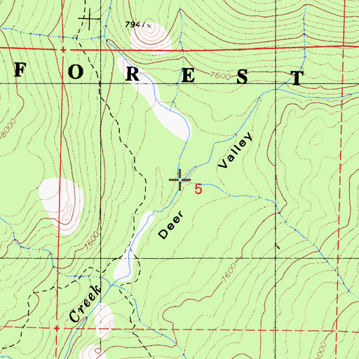 Topographic Map of Deer Valley, CA