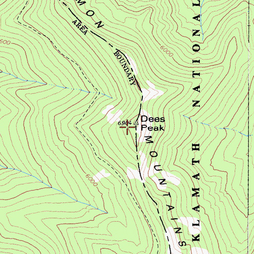 Topographic Map of Dees Peak, CA