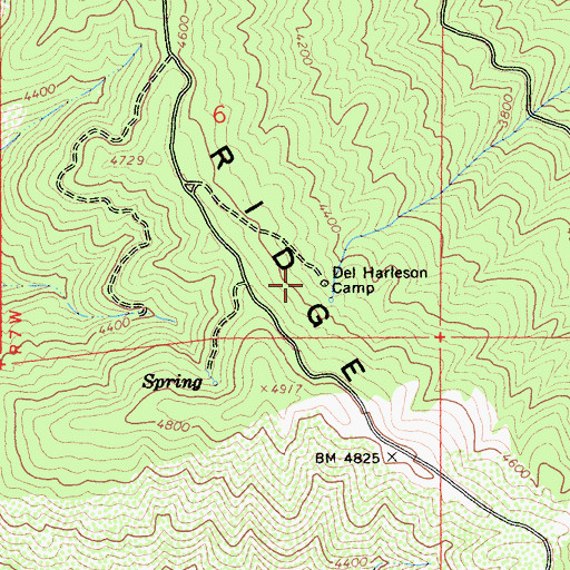 Topographic Map of Del Harleson Camp, CA