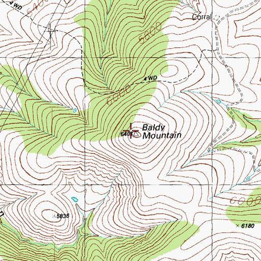 Topographic Map of Baldy Mountain, AZ