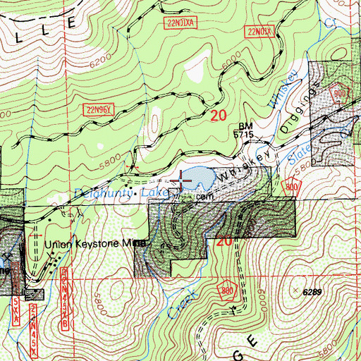 Topographic Map of Delahunty Lake, CA