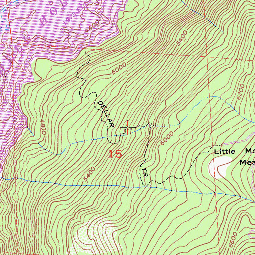 Topographic Map of Dellar Trail, CA