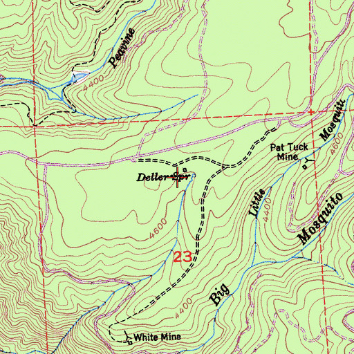 Topographic Map of Deller Spring, CA