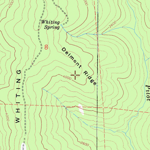 Topographic Map of Delmont Ridge, CA