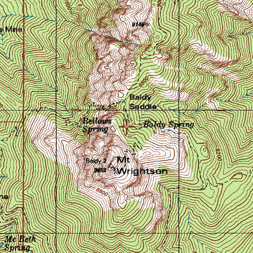 Topographic Map of Baldy Spring, AZ