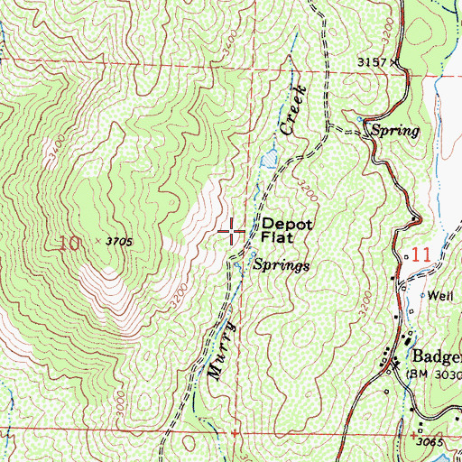 Topographic Map of Depot Flat, CA
