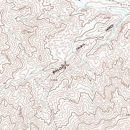 Topographic Map of Baldy Trail, AZ