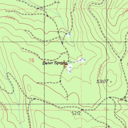 Topographic Map of Deter Spring, CA