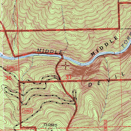 Topographic Map of Devil Canyon, CA