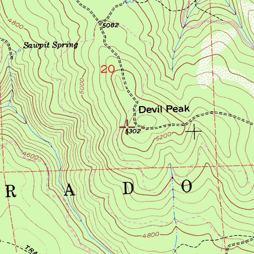 Topographic Map of Devil Peak, CA