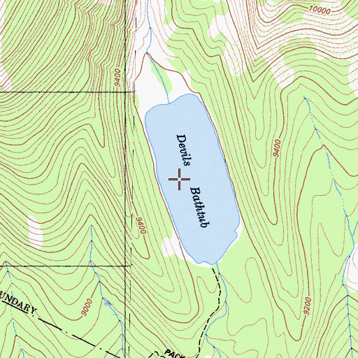 Topographic Map of Devils Bathtub, CA
