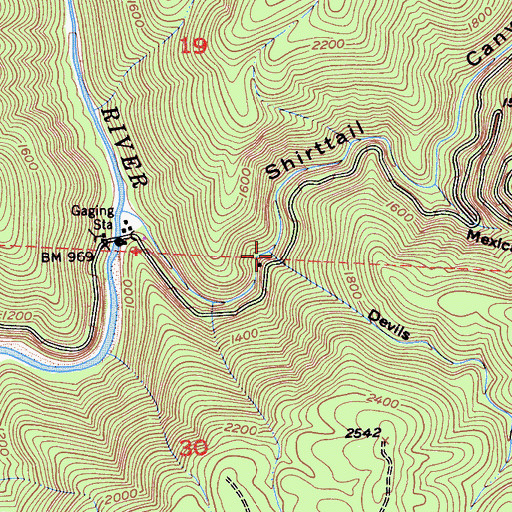 Topographic Map of Devils Canyon, CA