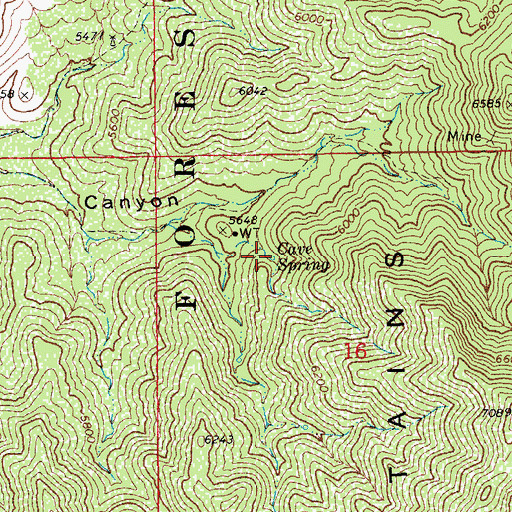 Topographic Map of Cave Spring, AZ