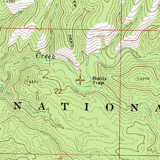 Topographic Map of Baldy Trap, AZ