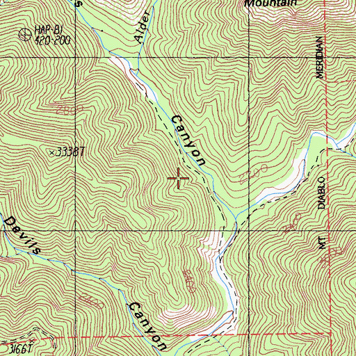 Topographic Map of Devils Canyon, CA