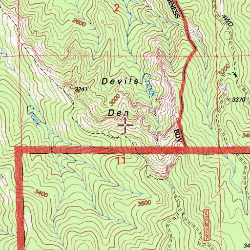 Topographic Map of Devils Den, CA