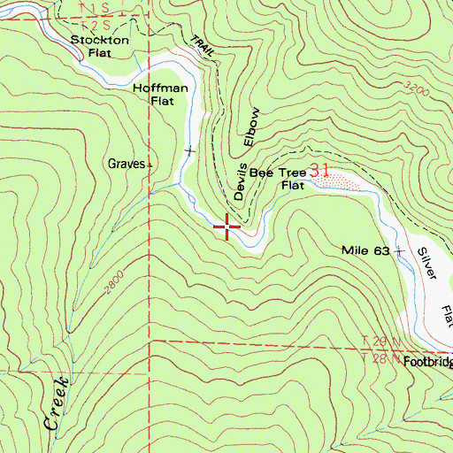 Topographic Map of Devils Elbow, CA