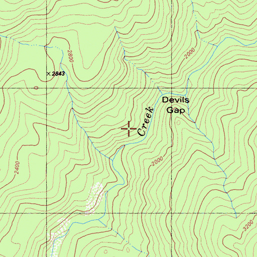 Topographic Map of Devils Gap, CA