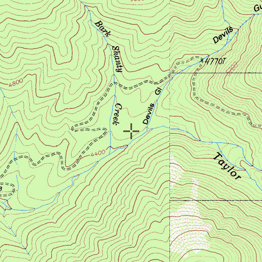 Topographic Map of Devils Gulch, CA