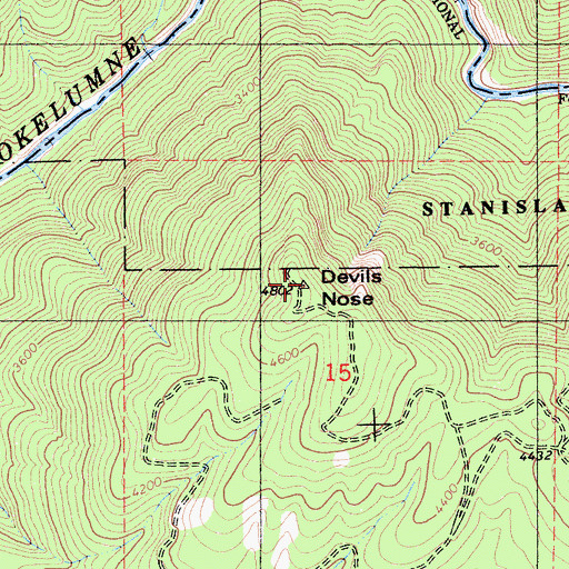 Topographic Map of Devils Nose, CA