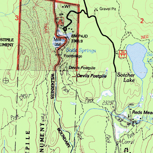 Topographic Map of Devils Postpile, CA
