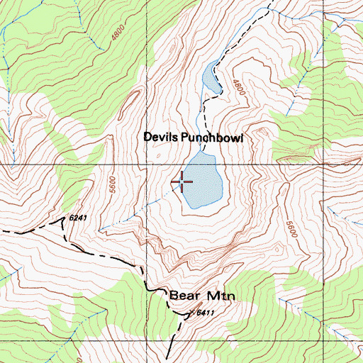 Topographic Map of Devils Punchbowl, CA