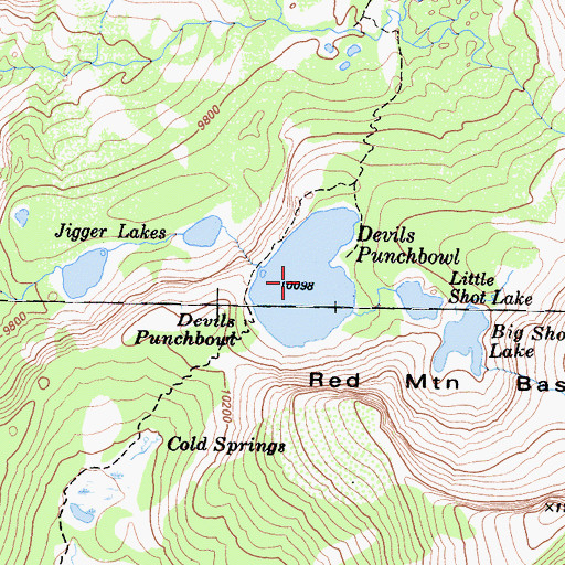 Topographic Map of Devils Punchbowl, CA
