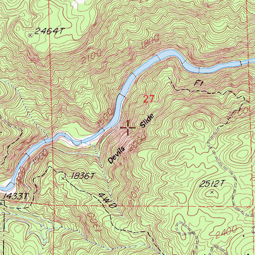 Topographic Map of Devils Slide, CA