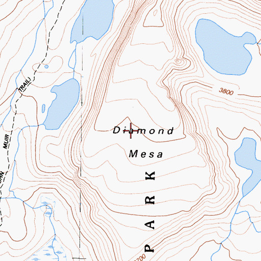 Topographic Map of Diamond Mesa, CA