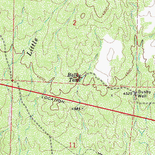 Topographic Map of Balky Tank, AZ