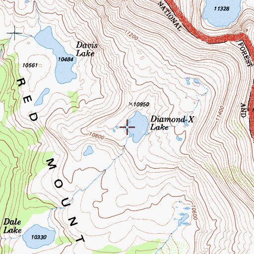 Topographic Map of Diamond-X Lake, CA