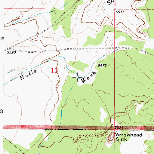 Topographic Map of Ball Court Wash, AZ
