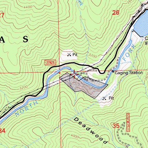 Topographic Map of Bey Cha Creek, CA