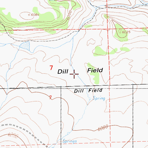 Topographic Map of Dill Field, CA