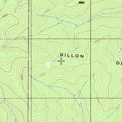 Topographic Map of Dillon Divide, CA