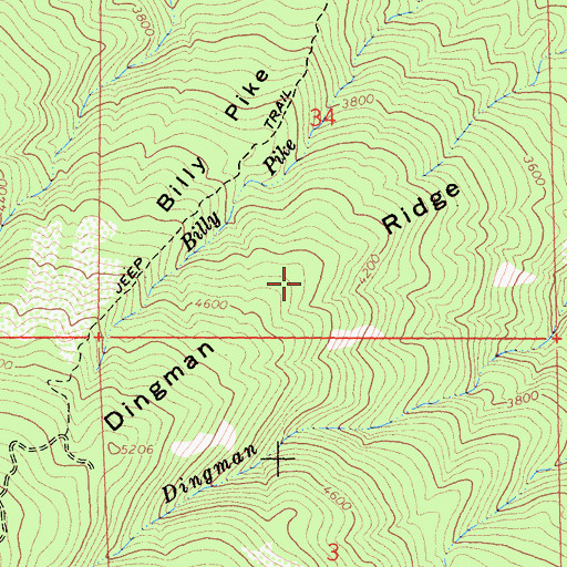 Topographic Map of Dingman Ridge, CA