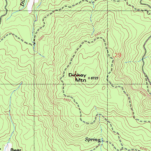 Topographic Map of Dinkey Mountain, CA