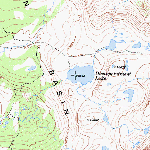 Topographic Map of Disappointment Lake, CA
