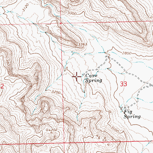 Topographic Map of Cave Spring, AZ