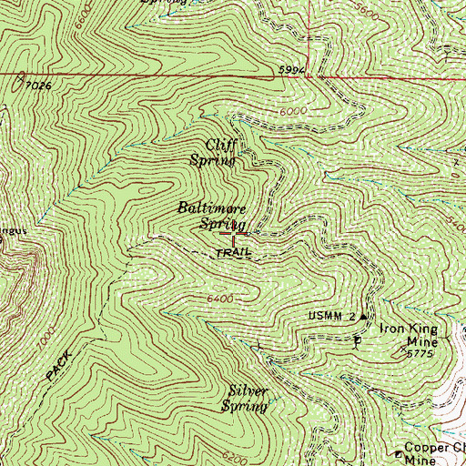 Topographic Map of Baltimore Spring, AZ