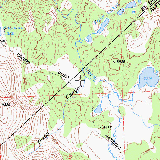 Topographic Map of Dixon Canyon, CA