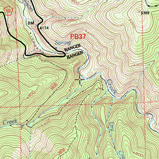 Topographic Map of Dixon Creek, CA
