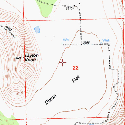 Topographic Map of Dixon Flat, CA